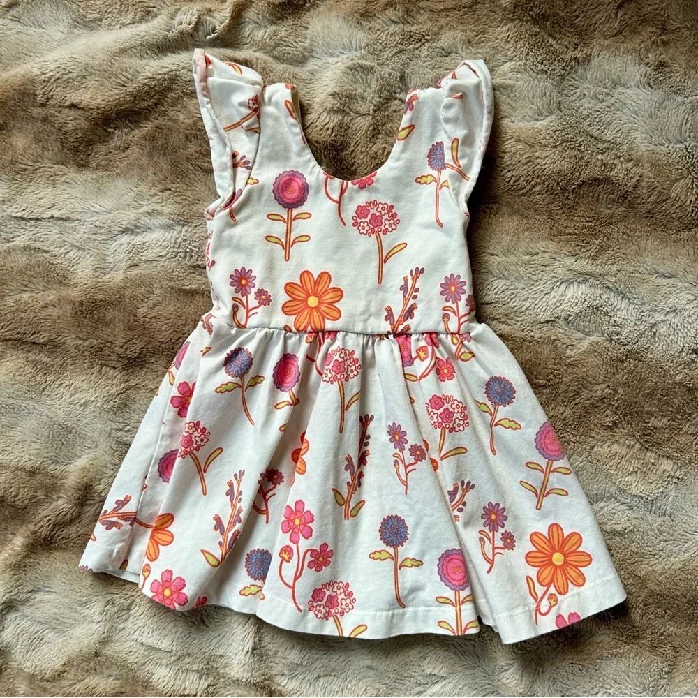 Monica + Andy White & Multi Floral Sundress 12 MOS